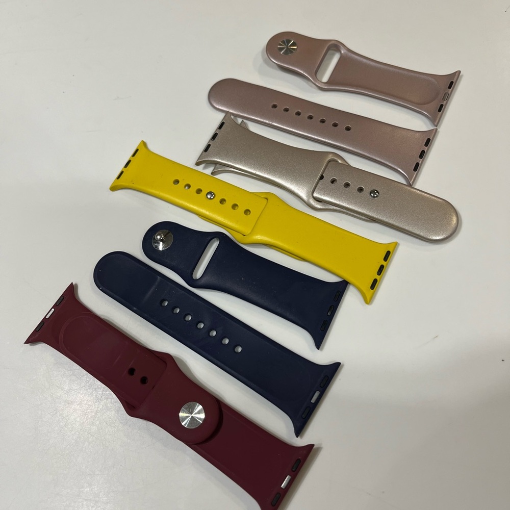 Pack of New silicone soft bands, multi color watch bands, size S/M.